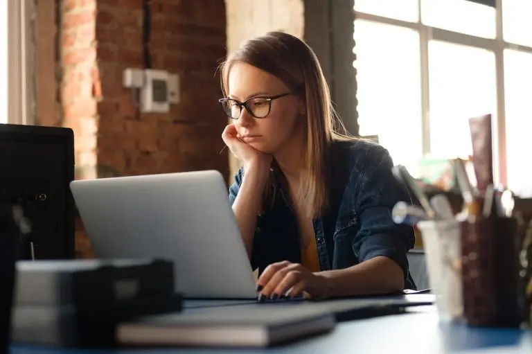 computer user working focused