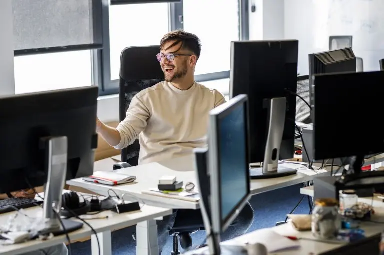 office worker at desk