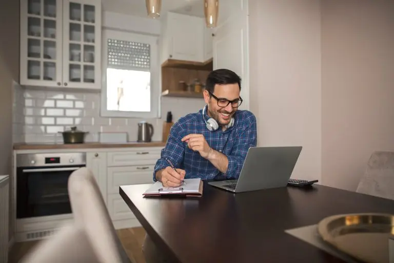 man working on laptop