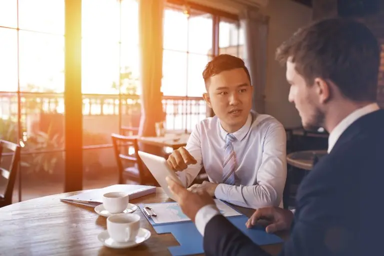 business meeting in cafe